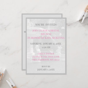 Georgian Fountain bridesmaid luncheon brunch Invitation