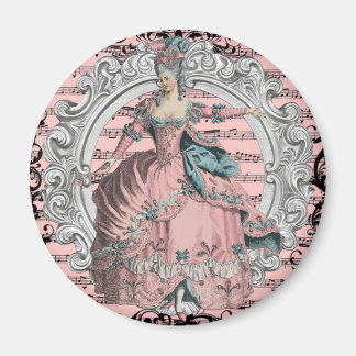 Georgian Lady Dancing - Pink and Blue Magnet