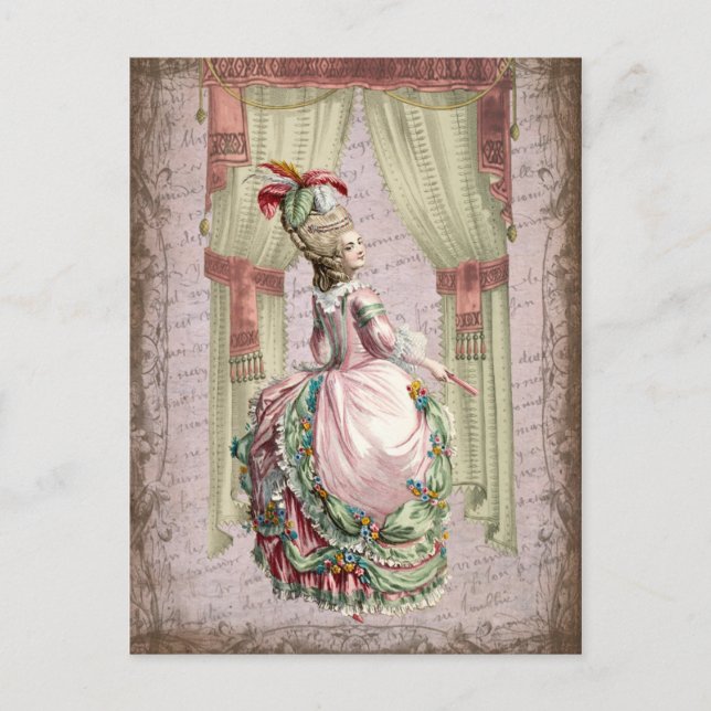 Georgian Lady - Pink Postcard (Front)