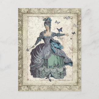 Georgian Lady with Butterflies Postcard