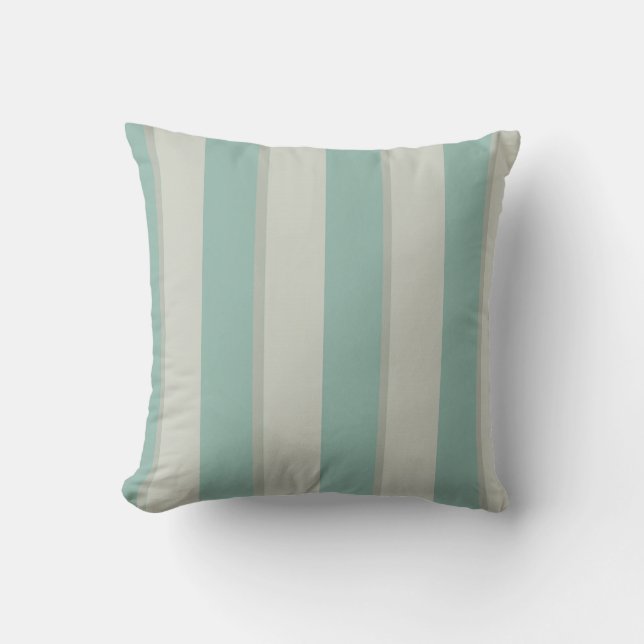 Georgian Stripe Duck Egg Cushion (Front)