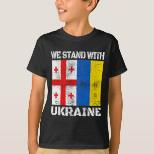 Georgian Support Ukrainian We Stand With Ukraine F T-Shirt