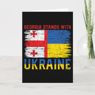 Georgian-ukrainian Flag Flag - Friendly Countries  Card