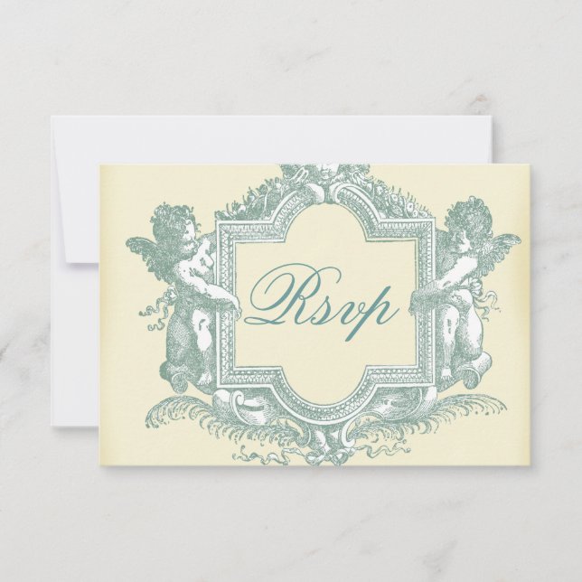 Georgiana (Cream) Wedding RSVP Card (Front)