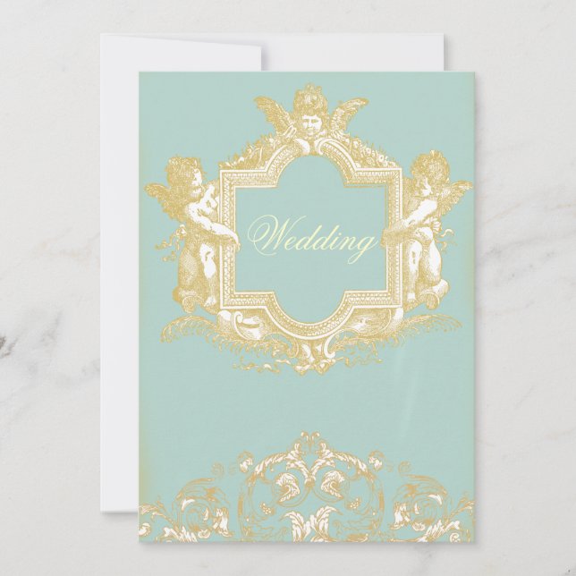 Georgiana (Marie Antoinette Blue) Wedding Invitation (Front)