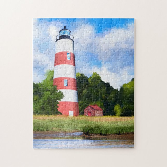 Georgia's Sapelo Island Lighthouse Art Puzzle (Vertical)