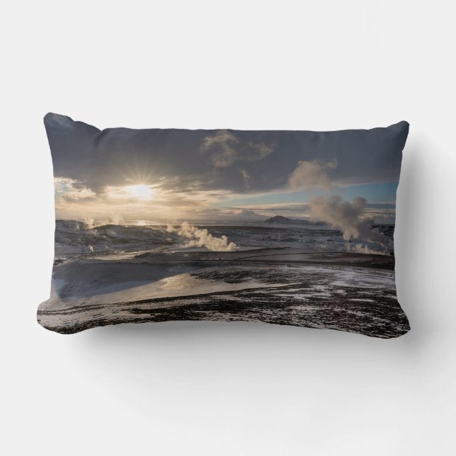 Geothermal Winter Landscape Lumbar Cushion (Front)