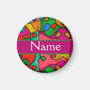 Gepersonaliseerde kleuren patroon met je naam magnet
