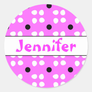 Gepersonaliseerde Stippen patroon Classic Round Sticker