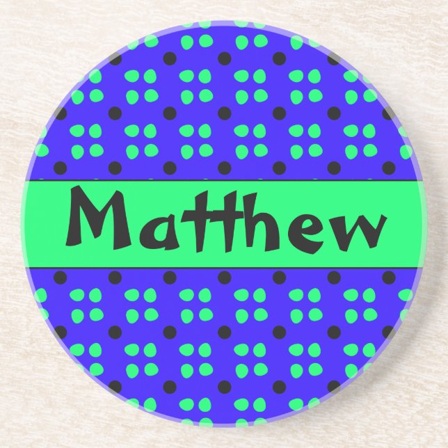 Gepersonaliseerde Stippen patroon Coaster (Front)