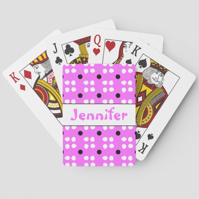 Gepersonaliseerde Stippen patroon Playing Cards (Back)