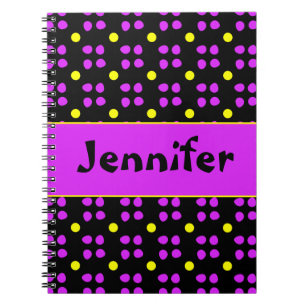 Gepersonaliseerde Stippen patroon Spiral Notebook
