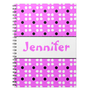 Gepersonaliseerde Stippen patroon Spiral Notebook