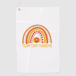 GER1 Team Tiny Turkeys Nurse Rainbow Thanksgiving Golf Towel