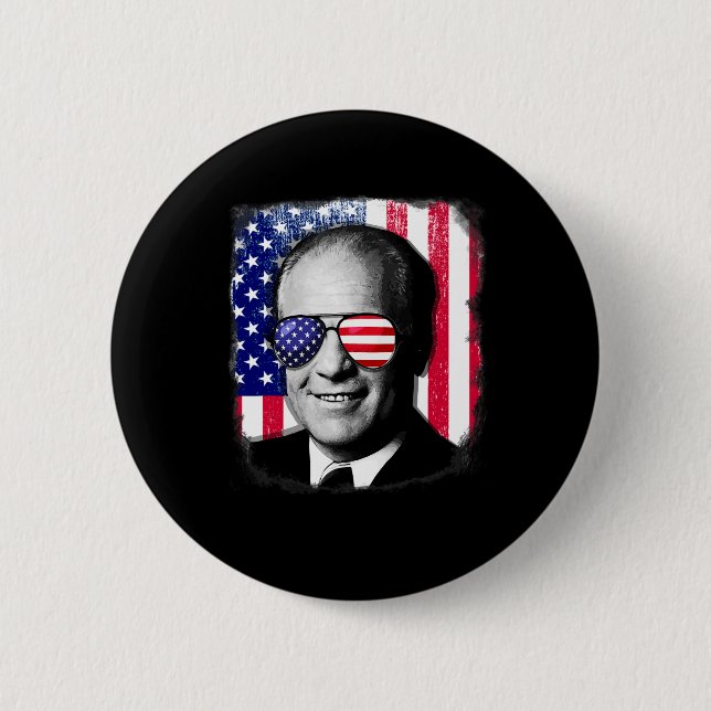Gerald Ford Us Flag 4th Of July  6 Cm Round Badge (Front)