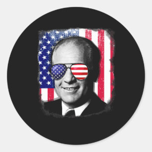 Gerald Ford Us Flag 4th Of July Classic Round Sticker