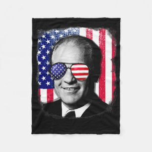 Gerald Ford Us Flag 4th Of July Fleece Blanket