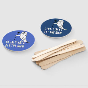 Gerald says Eat the Rich Hand Fan