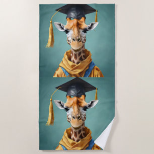 Gerald The Giraffe Graduates,  Beach Towel