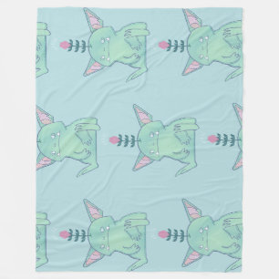Gerald the Goblin   Cute Grumpy Fantasy Creature  Fleece Blanket