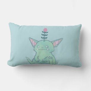 Gerald the Goblin Cute Grumpy Fantasy Creature Lumbar Cushion