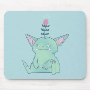 Gerald the Goblin Cute Grumpy Fantasy Creature Mouse Pad