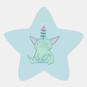 Gerald the Goblin   Cute Grumpy Fantasy Creature  Star Sticker