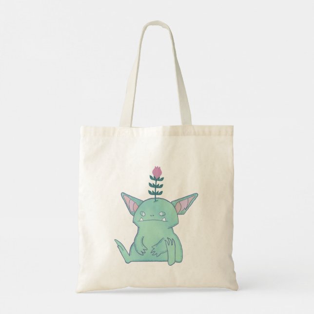 Gerald the Goblin | Cute Grumpy Fantasy Creature  Tote Bag (Back)