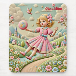 GERALDINE ~ Pastel Embroidery ~ Mousepad