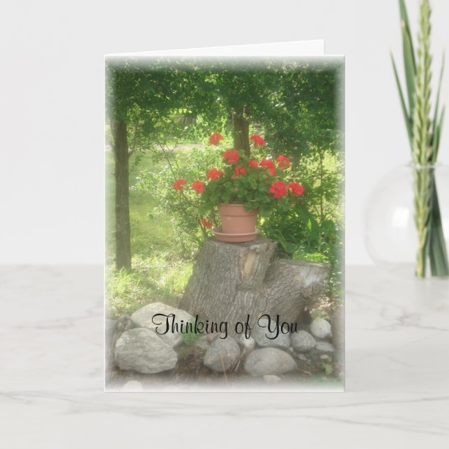 geranium1card, Thinking of You Card (Front)