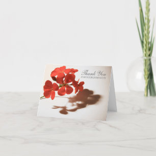 Geranium 3 Sympathy Thank You Note Card