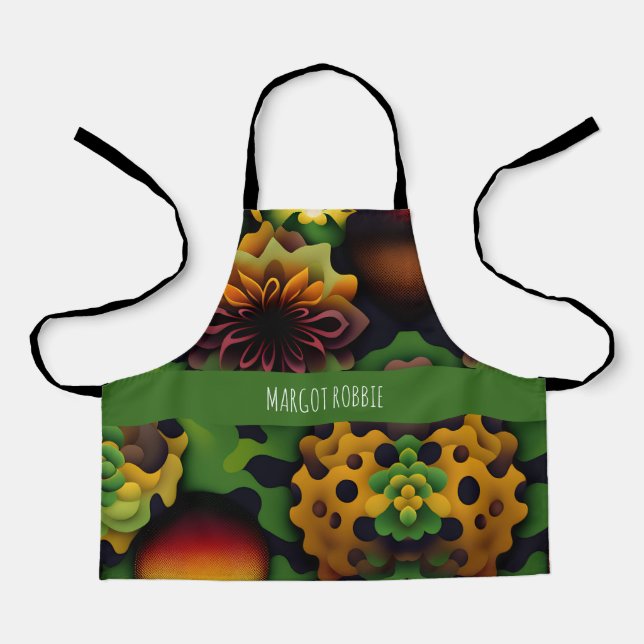  Geranium 3D Abstract Geometric Pattern Apron (Front)