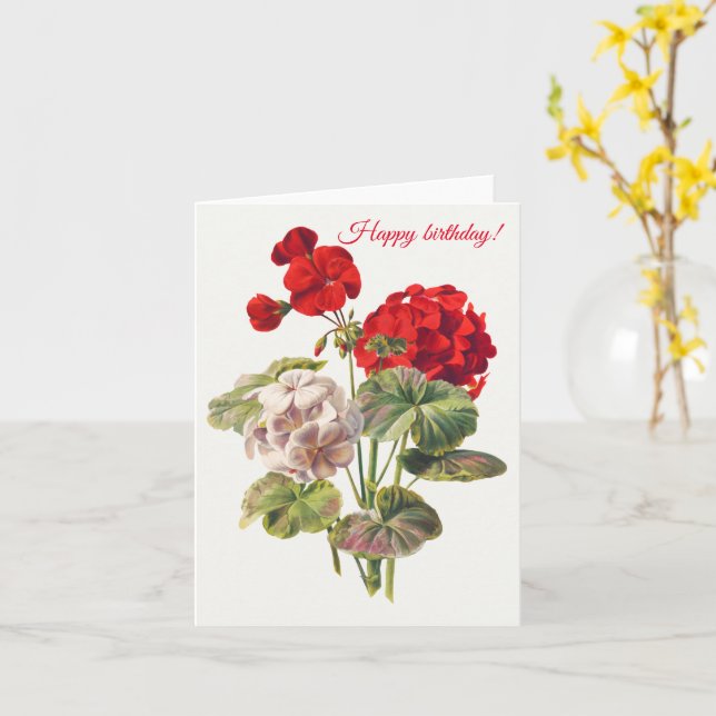 Geranium Card (Yellow Flower)