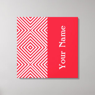 Geranium Diamond Chevron w/ name @ Emporiomoffa Canvas Print