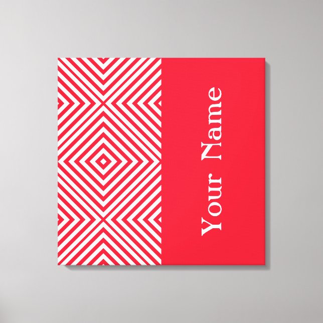 Geranium Diamond Chevron w/ name @ Emporiomoffa Canvas Print (Front)