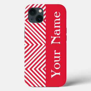 Geranium Diamond Chevron with name @ Emporiomoffa iPhone 13 Case