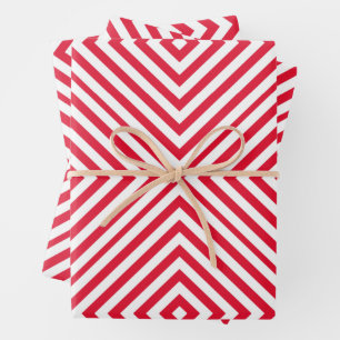 Geranium Diamond Chevron Wrapping Paper Sheets