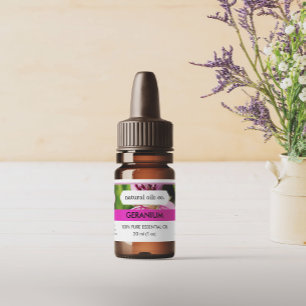 Geranium Essential Oils Fragrance Bottle Label