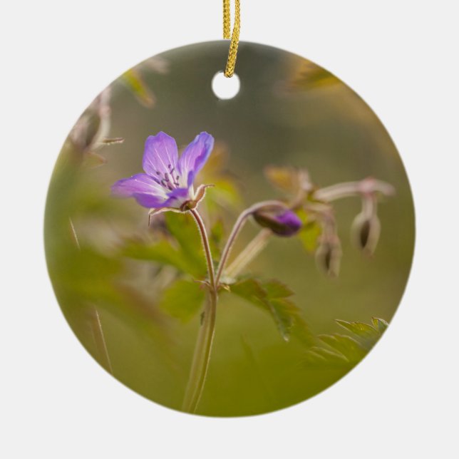 Geranium Flower Nature Photo Ceramic Tree Decoration (Front)