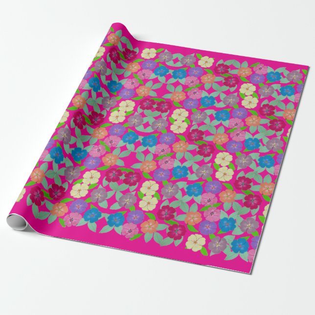 Geranium Flower Wrapping Paper (Unrolled)