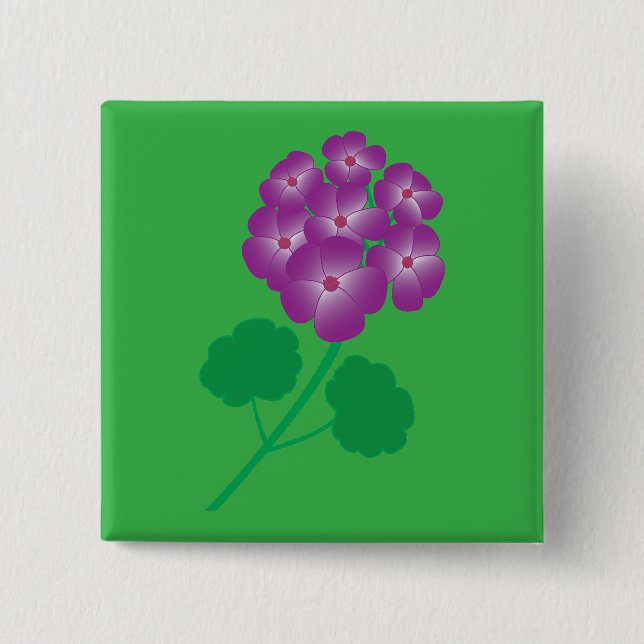 Geranium Flowers 15 Cm Square Badge (Front)