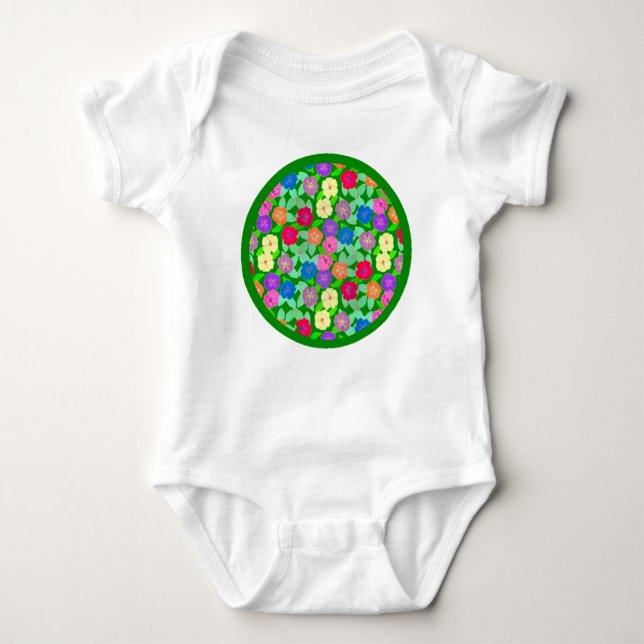 Geranium Flowers Baby Bodysuit (Front)