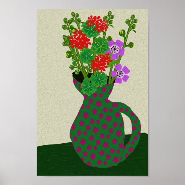 Geranium, Hollyhock ,Geranium Wallichianum Poster (Front)