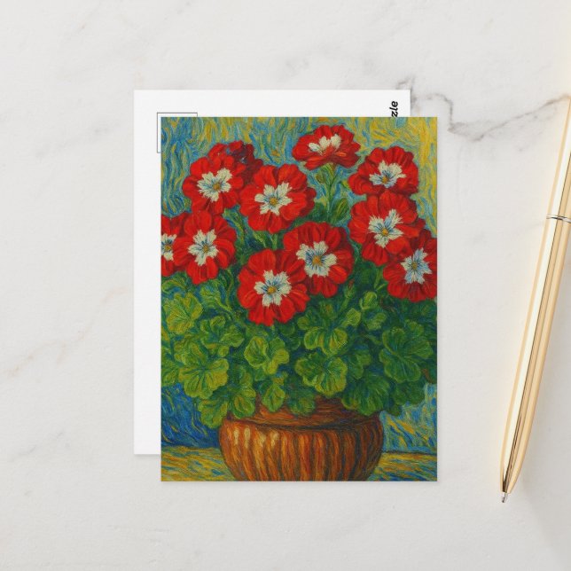 Geranium Postcard (Front/Back In Situ)
