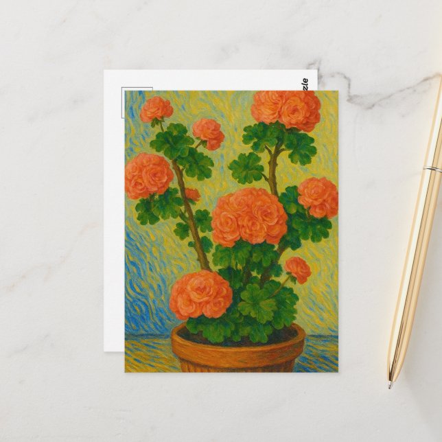 Geranium Postcard (Front/Back In Situ)