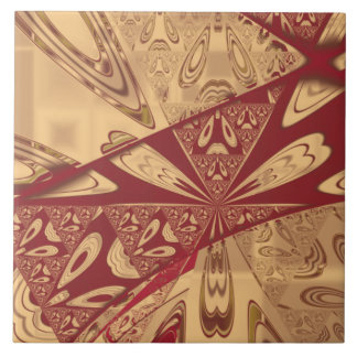 Geranium Red Abstract Tile