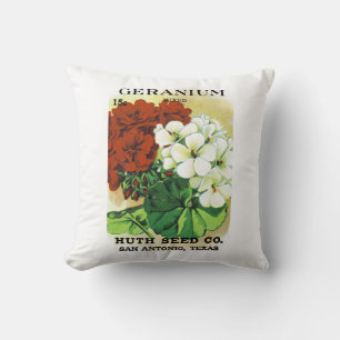 Geranium Seed Packet Label Cushion