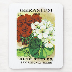 Geranium Seed Packet Label Mouse Pad