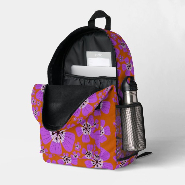 Geranium Wallichianum Design Backpack (Back Corner Right (Open))