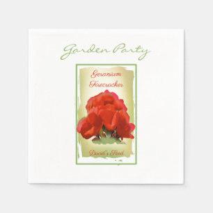 Geranium Watercolor Seed Packet Napkin
